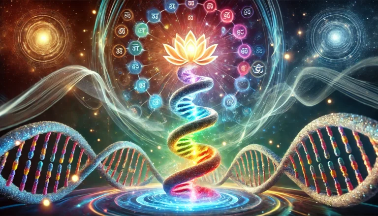 DALL·E 2025-01-28 22.07.30 - A mesmerizing artistic representation of human DNA intertwined with Kundalini energy. The image shows a glowing double helix structure representing DN